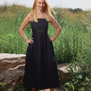 Black midi cotton dress